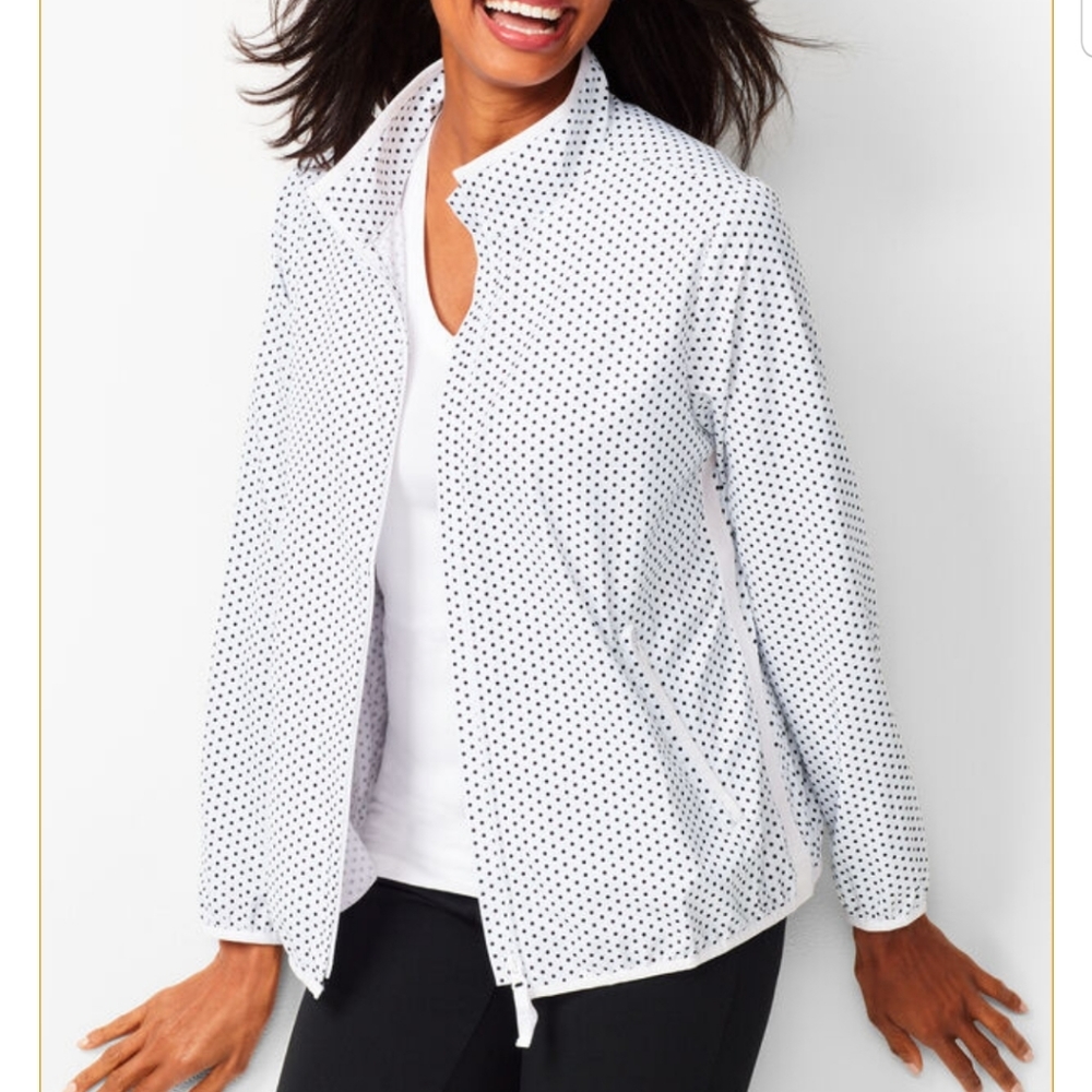 Talbots Polka Dot Lightweight Jacket - image 1